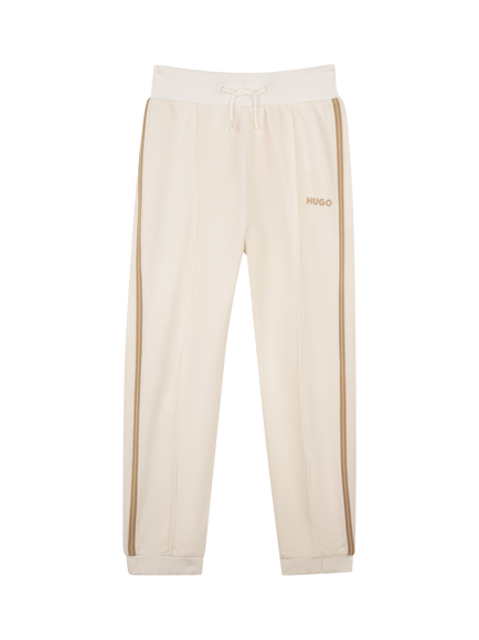 HUGO Kids' Cotton Jogging Bottoms, Off White, Off White