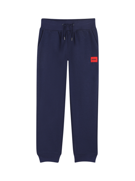 HUGO Kids' Cotton Blend Drawstring Joggers, Navy, Navy