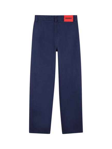 HUGO Kids' Straight Cargo Trousers, Navy - view 2, Navy