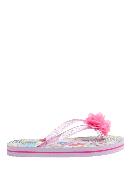 Angels by Accessorize Kids' Corsage Flip Flops, Pastel/Multi, Pastel/Multi