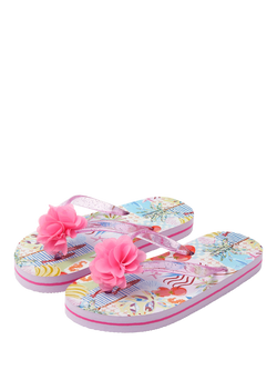 Angels by Accessorize Kids' Corsage Flip Flops, Pastel/Multi - view 2, Pastel/Multi