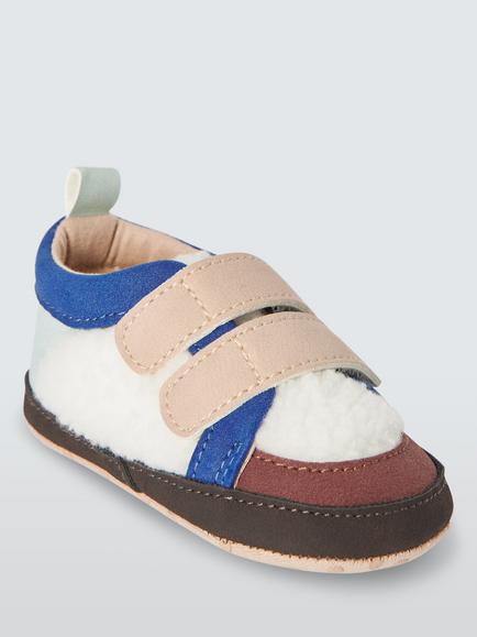John Lewis Baby Borg Trainers, Burg Multi, Burg Multi