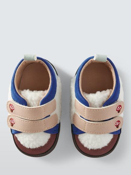 John Lewis Baby Borg Trainers, Burg Multi - view 2, Burg Multi