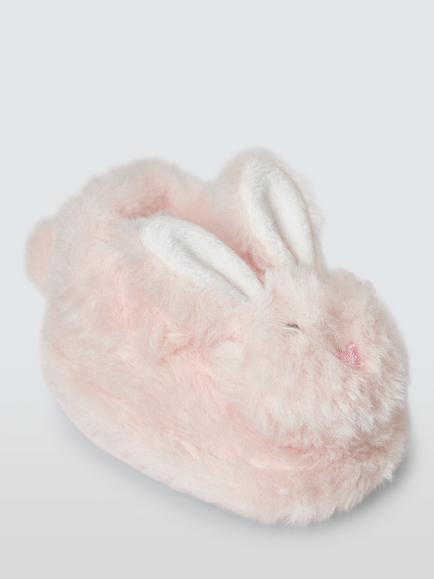 John Lewis Baby Bunny Slippers, Pink, Pink