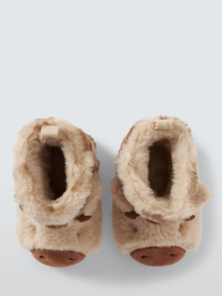 John Lewis Baby Giraffe Booties, Multi - view 2, Multi
