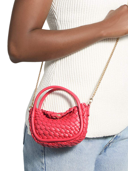 Dune London Surreal Woven Micro Bag, Pink - view 2, Pink