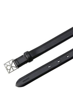 Calvin Klein Emblem Buckle Pure Leather Belt, Black / Nickel - view 2, Black / Nickel