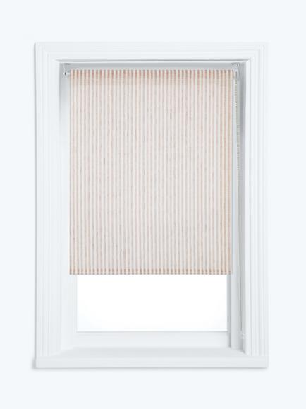 John Lewis Linen Stripe Sheer Roller Blind - view 2, Cinnamon