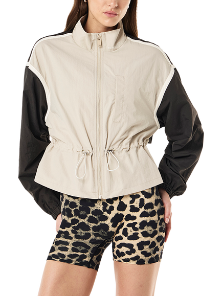 P.E Nation Control Colour Block Jacket, Cream/Black - view 2, Cream/Black