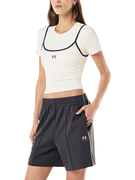 P.E Nation Forward Double Layer T-Shirt, White - view 2, White