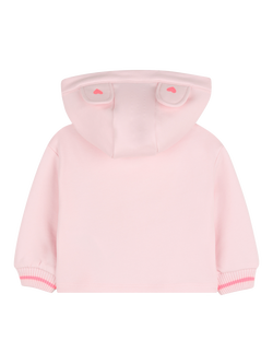 Billieblush Baby Zipped Hooded Cardigan, Pale Pink - view 2, Pale Pink
