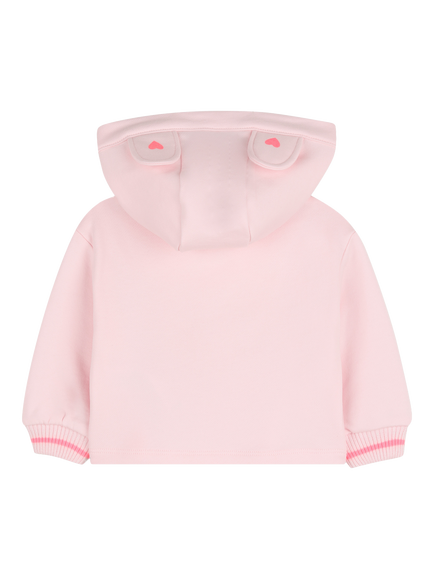 Billieblush Baby Zipped Hooded Cardigan, Pale Pink - view 2, Pale Pink
