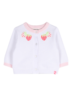 Billieblush Baby Strawberry Knitted Cardigan, White, White