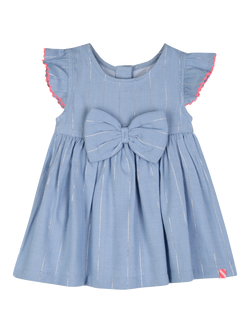 Billieblush Baby Short Sleeve Bow Dress, Light Blue, Light Blue