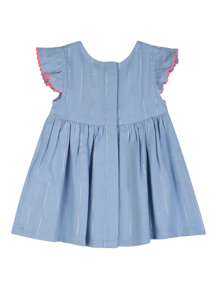 Billieblush Baby Short Sleeve Bow Dress, Light Blue - view 2, Light Blue