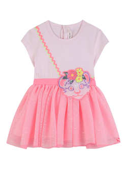 Billieblush Baby Short Sleeve Mesh Skirt Dress, Pale Pink, Pale Pink