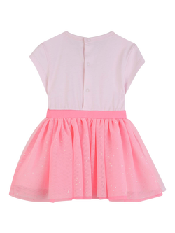 Billieblush Baby Short Sleeve Mesh Skirt Dress, Pale Pink - view 2, Pale Pink