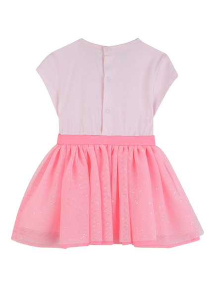 Billieblush Baby Short Sleeve Mesh Skirt Dress, Pale Pink - view 2, Pale Pink