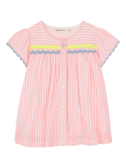 Billieblush Baby Short Sleeve Stripe Print Dress, Rose Pink, Rose Pink