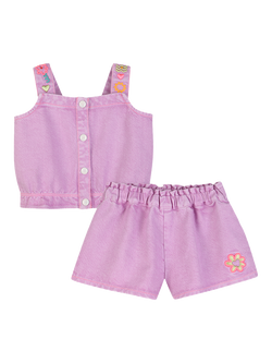 Billieblush Kids' Top and Shorts Set, Lilac, Lilac