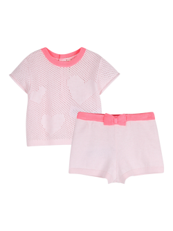 Billieblush Baby Short Sleeved T-Shirt and Shorts Set, Pink, Pink
