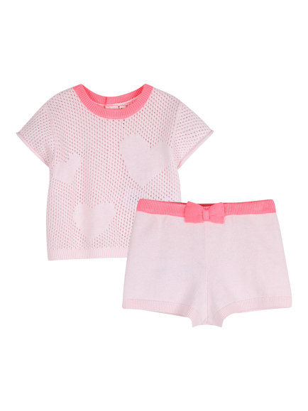 Billieblush Baby Short Sleeved T-Shirt and Shorts Set, Pink, Pink
