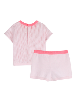 Billieblush Baby Short Sleeved T-Shirt and Shorts Set, Pink - view 2, Pink