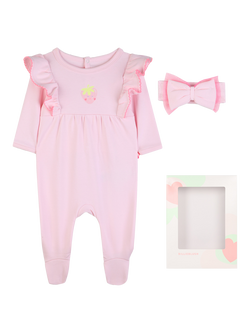 Billieblush Baby All in One Pyjama Set and Headband, Pale Pink, Pale Pink