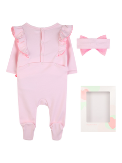 Billieblush Baby All in One Pyjama Set and Headband, Pale Pink - view 2, Pale Pink