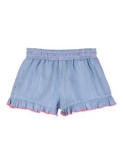 Billieblush Baby Stripe Ruffle Denim Shorts, Light Blue, Light Blue