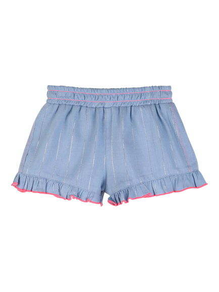 Billieblush Baby Stripe Ruffle Denim Shorts, Light Blue, Light Blue