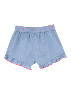 Billieblush Baby Stripe Ruffle Denim Shorts, Light Blue - view 2, Light Blue