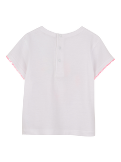 Billieblush Baby Lion Cub Short Sleeve Cotton T-Shirt, White - view 2, White