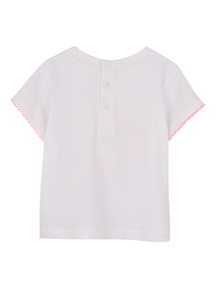 Billieblush Baby Lion Cub Short Sleeve Cotton T-Shirt, White - view 2, White