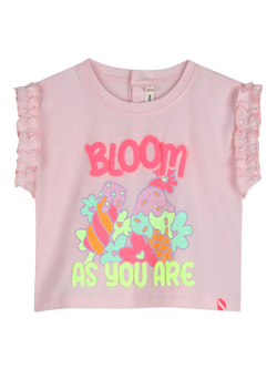 Billieblush Baby Bloom Ruffled Short Sleeve Cotton T-Shirt, Pale Pink