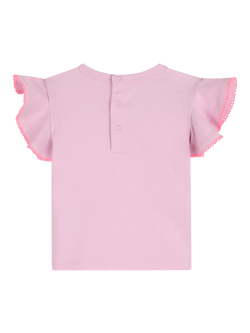 Billieblush Baby Flower Flounce Sleeve Cotton T-Shirt, Lilac/Multi - view 2, Lilac/Multi