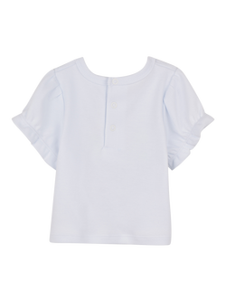 Billieblush Baby Fruit and Faces Ruffled Short Sleeve Cotton T-Shirt, White/Multi - view 2, White/Multi