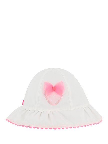 Billieblush Baby Strawberry Badge Hat, White, White