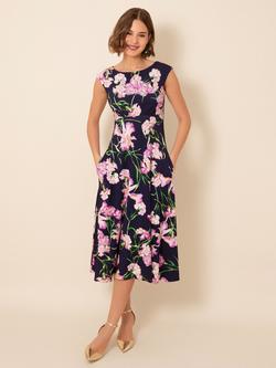 Alie Street Luna Floral Midi Dress, Midnight Blossom, Midnight Blossom