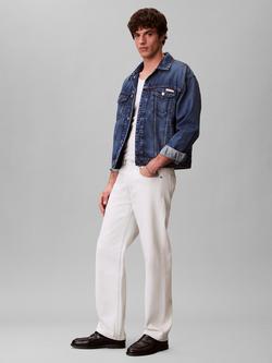 Calvin Klein Straight Mid Rise Jeans, White Bleachout - view 2, White Bleachout