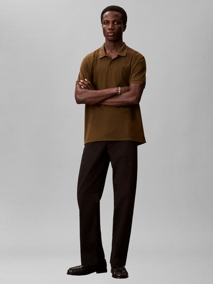Calvin Klein Cotton Regular Fit Short Sleeve Polo Shirt, Crude Green