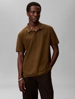 Calvin Klein Cotton Regular Fit Short Sleeve Polo Shirt - view 2, Crude Green