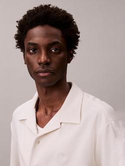 Calvin Klein Short Sleeve Cotton Pique Polo Shirt, Tofu - view 2, Tofu