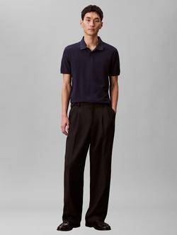 Calvin Klein Cotton Regular Fit Short Sleeve Polo Shirt, Dark Sapphire