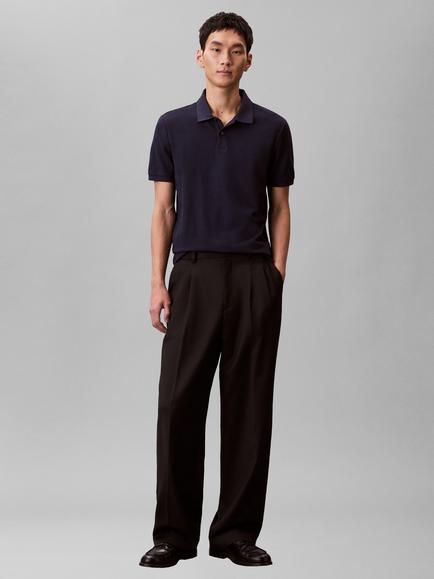 Calvin Klein Cotton Regular Fit Short Sleeve Polo Shirt, Dark Sapphire