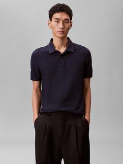 Calvin Klein Cotton Regular Fit Short Sleeve Polo Shirt - view 2, Dark Sapphire