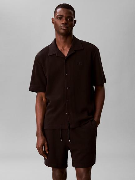 Calvin Klein Cotton Regular Fit Short Sleeve Polo Shirt, Black - view 2, Black