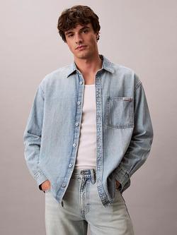 Calvin Klein Relaxed Denim Shirt, Pale Blue Stone, Pale Blue Stone