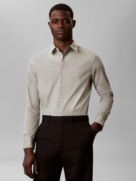 Calvin Klein Slim Stretch Shirt, Shadow - view 2, Shadow