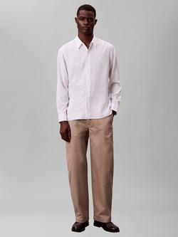 Calvin Klein Cotton Blend Woven Shirt, White